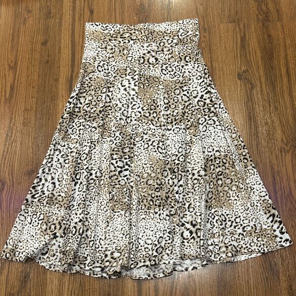 Faithfull The Brand Skirt Womens 4 Animal Print Midi Black Brown - Picture 1 of 7
